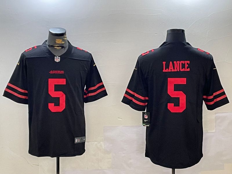 Men San Francisco 49ers #5 Lance Black Second generation 2024 Nike Limited NFL Jersey style 1